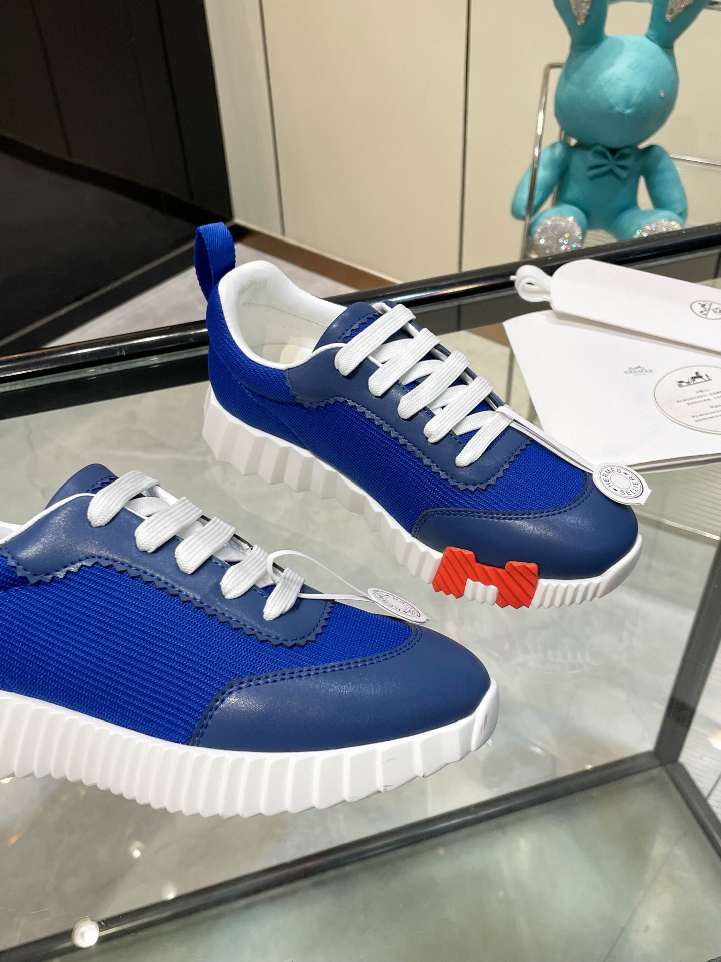 HM Bouncing Sneakers Blue Mesh and Sport Goatskin 531341