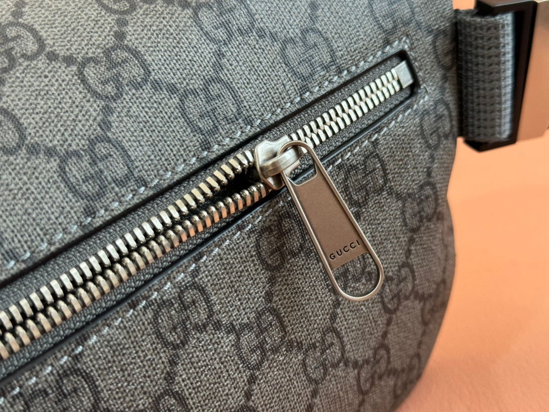 Gucci Interlocking G belt bag Gray Leather Canvas 248165