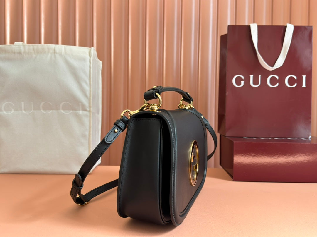 GG Blondie Large Handbag 32cm Black Calfskin