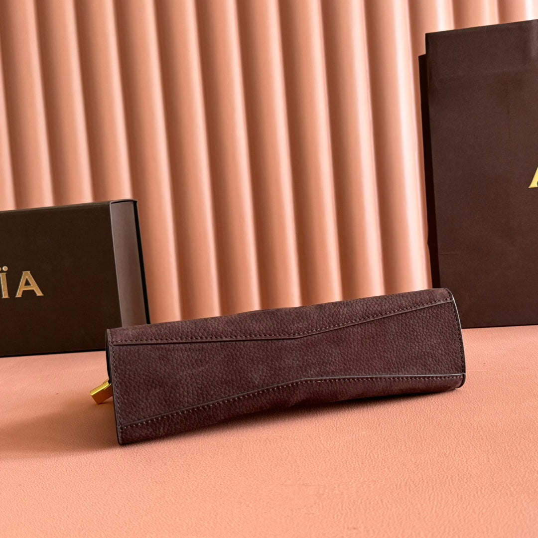 Alaia Le Click East West Small Bag 25cm Dark Brown mix Burgundy Cowhide
