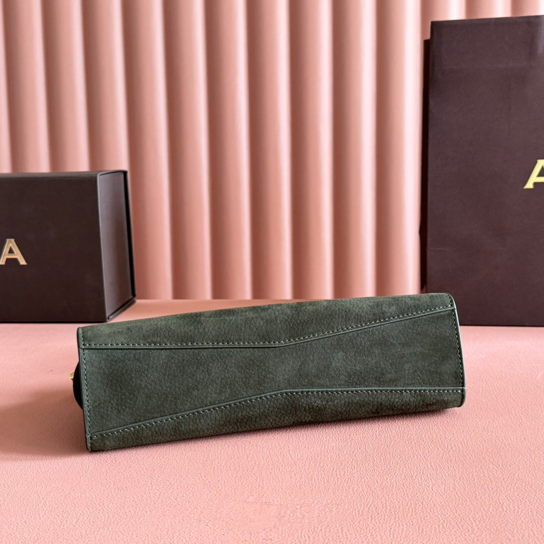 Alaia Le Click East West Small Bag 25cm Olive Green Cowhide