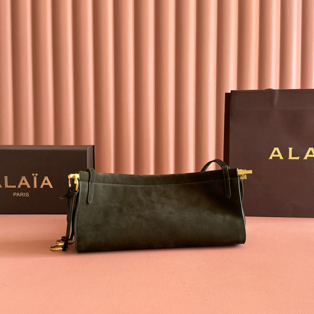 Alaia Le Click East West Medium Bag 30cm Olive Green Cowhide