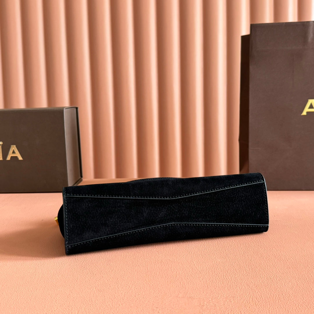 Alaia Le Click East West Small Bag 25cm Black Suede