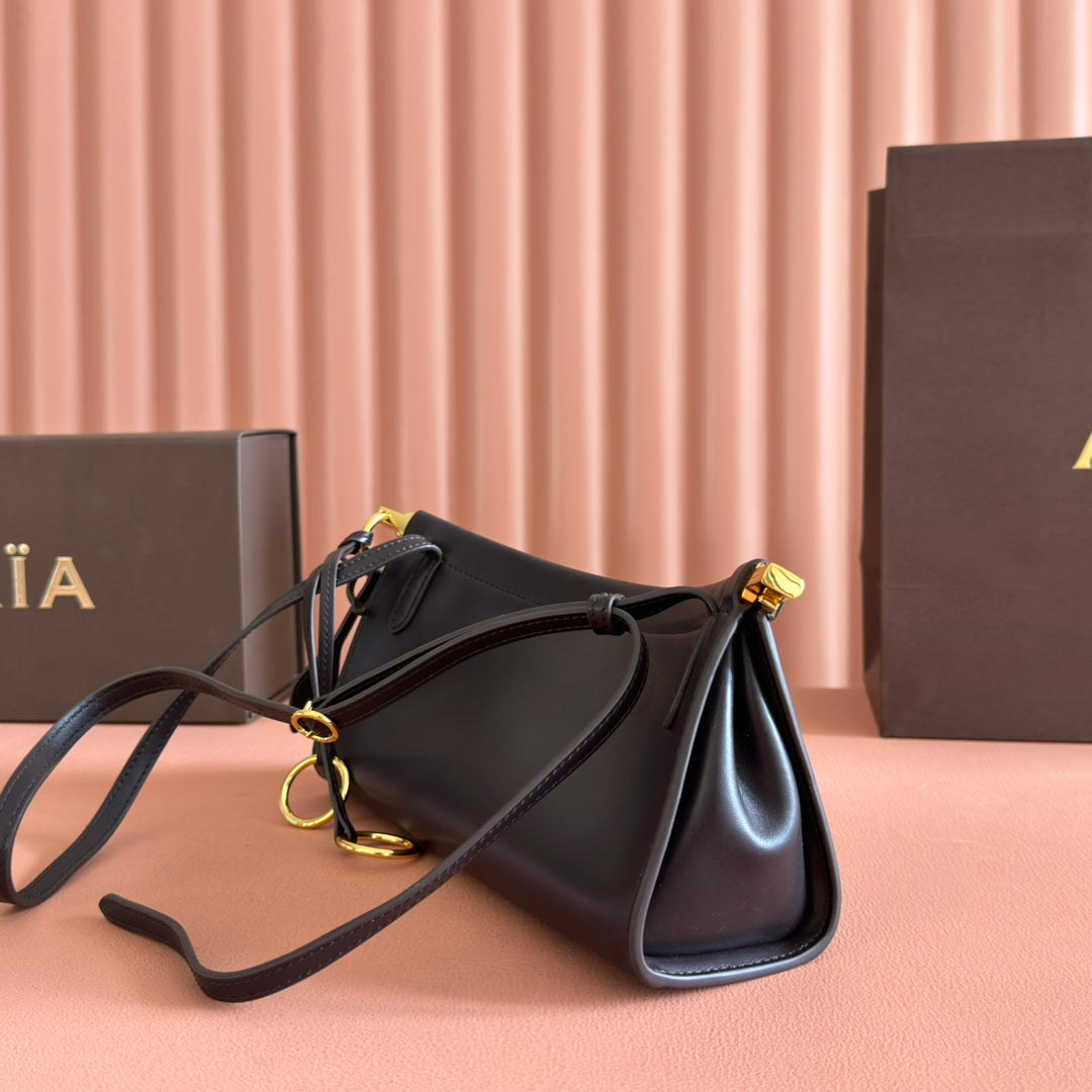 Alaia Le Click East West Small Bag 25cm Black Calfskin