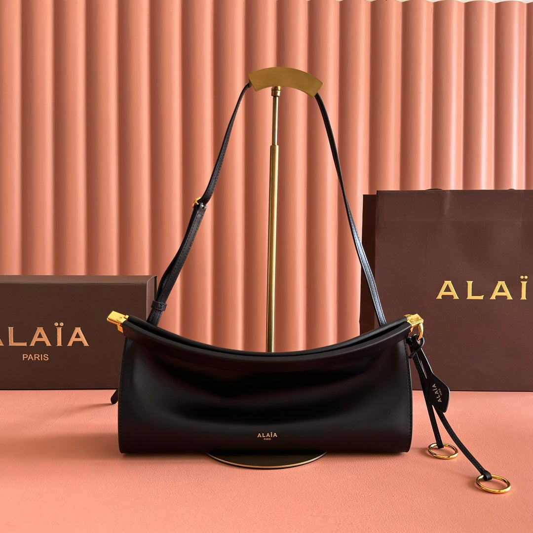 Alaia Le Click East West Medium Bag 30cm Black Calfskin