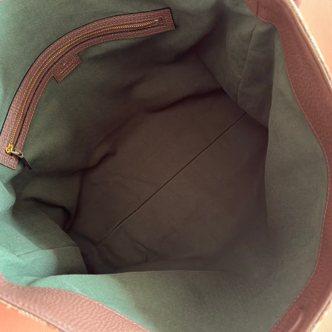 GG Beatrix Large Tote Bag Beige & Dark Brown GG Monogram Fabric 272142