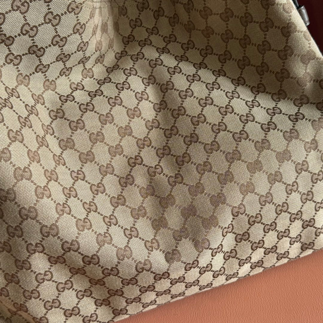 GG Beatrix Large Tote Bag Beige & Dark Brown GG Monogram Fabric 272142