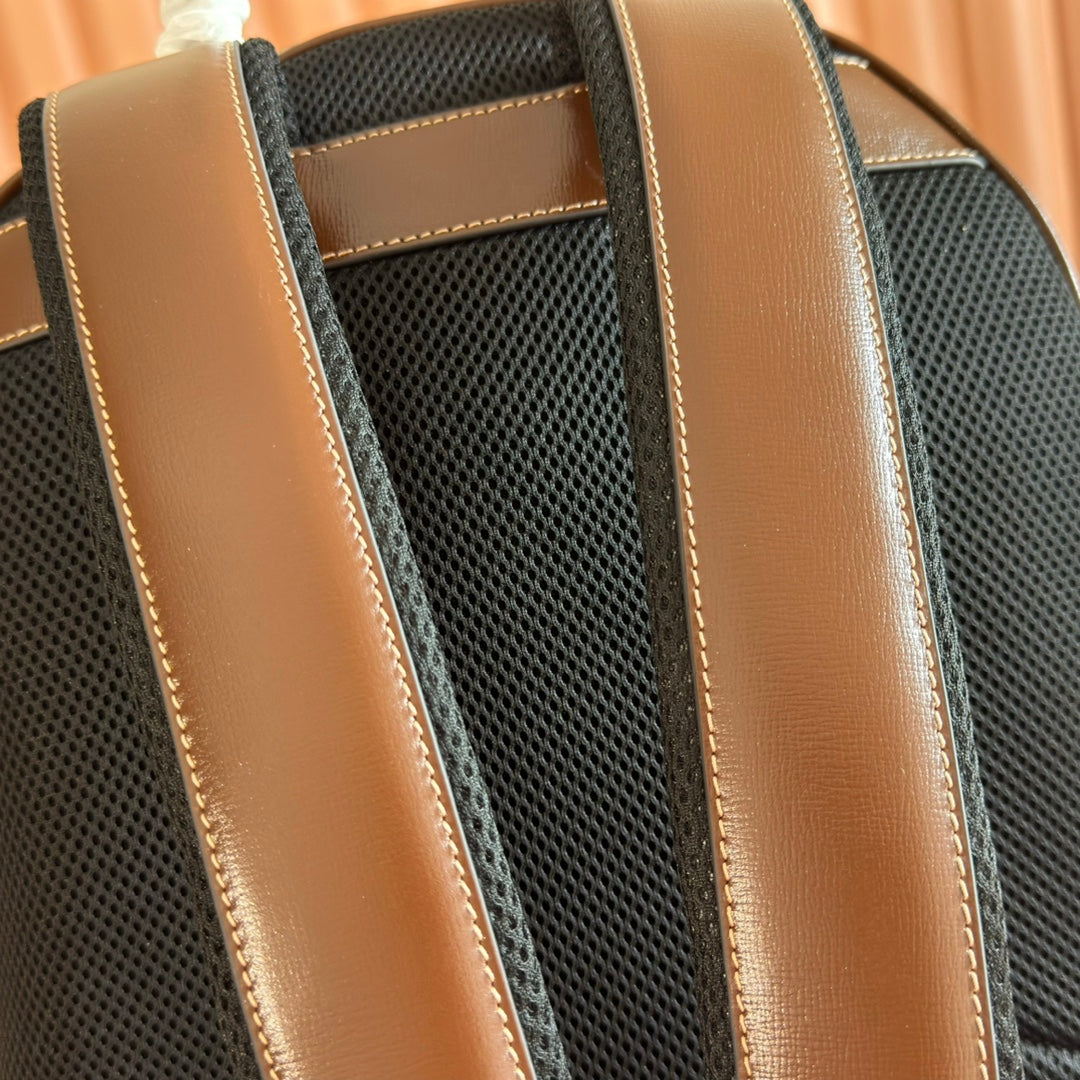 Gucci Interlocking G Backpack in Brown Beige GG Supreme Canvas Leather 273684