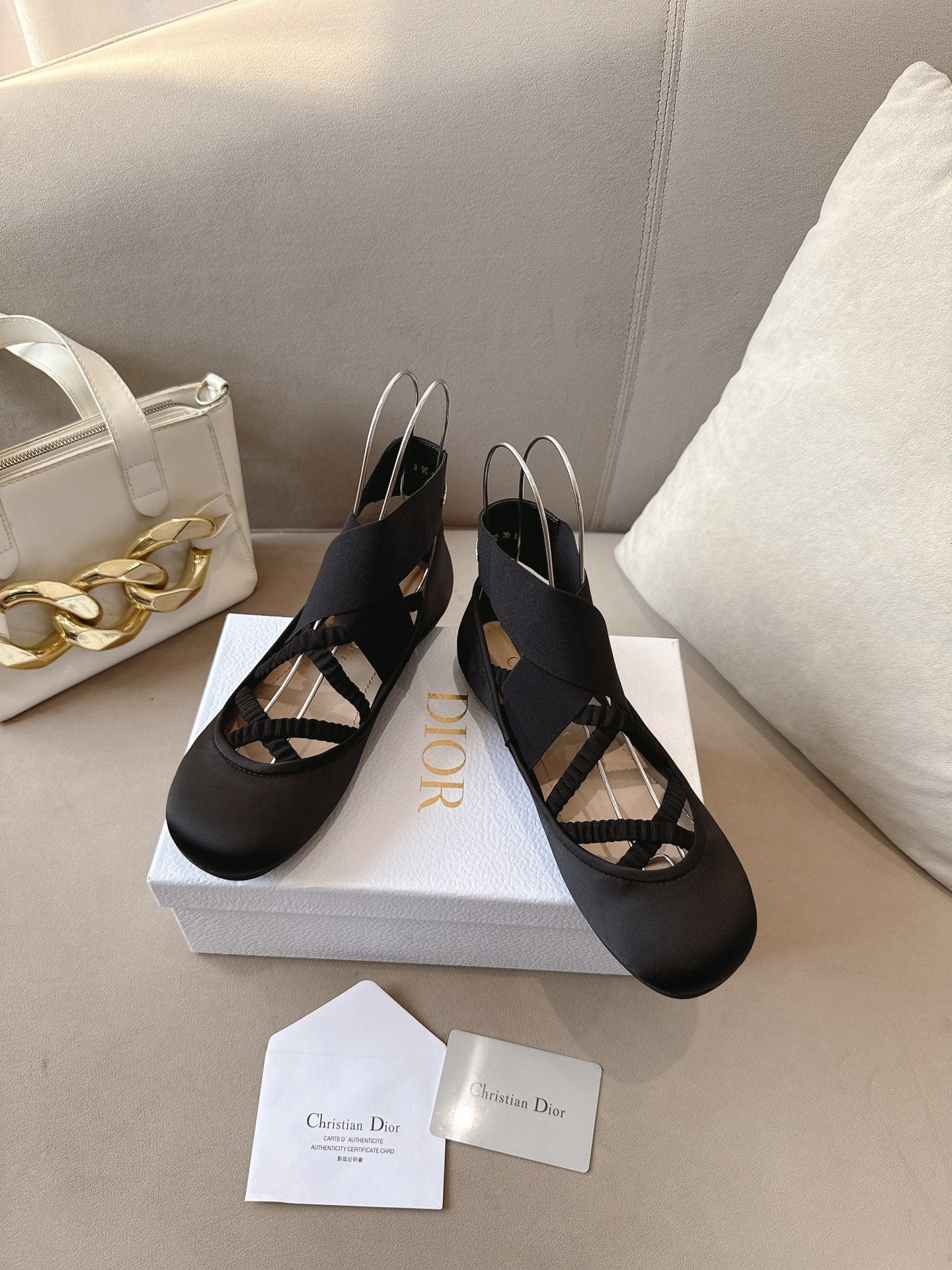 CD 26s Shade Ballet Flats Black Satin 939599