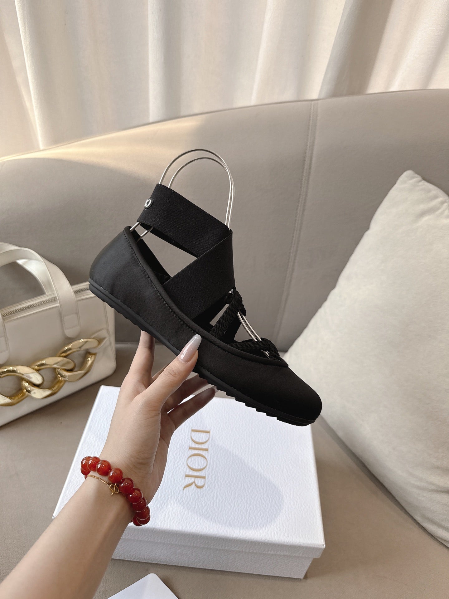CD 26s Shade Ballet Flats Black Satin 939599