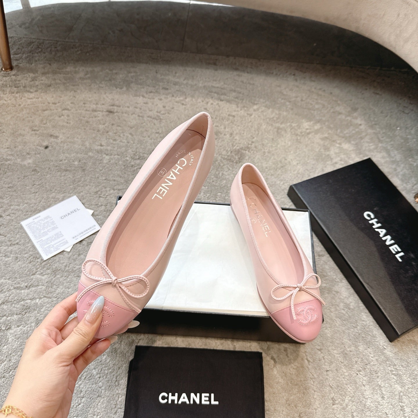 CC ²⁰²⁰𝐬𝐬 Ballet Flat Muted Pink Sheepskin 527680