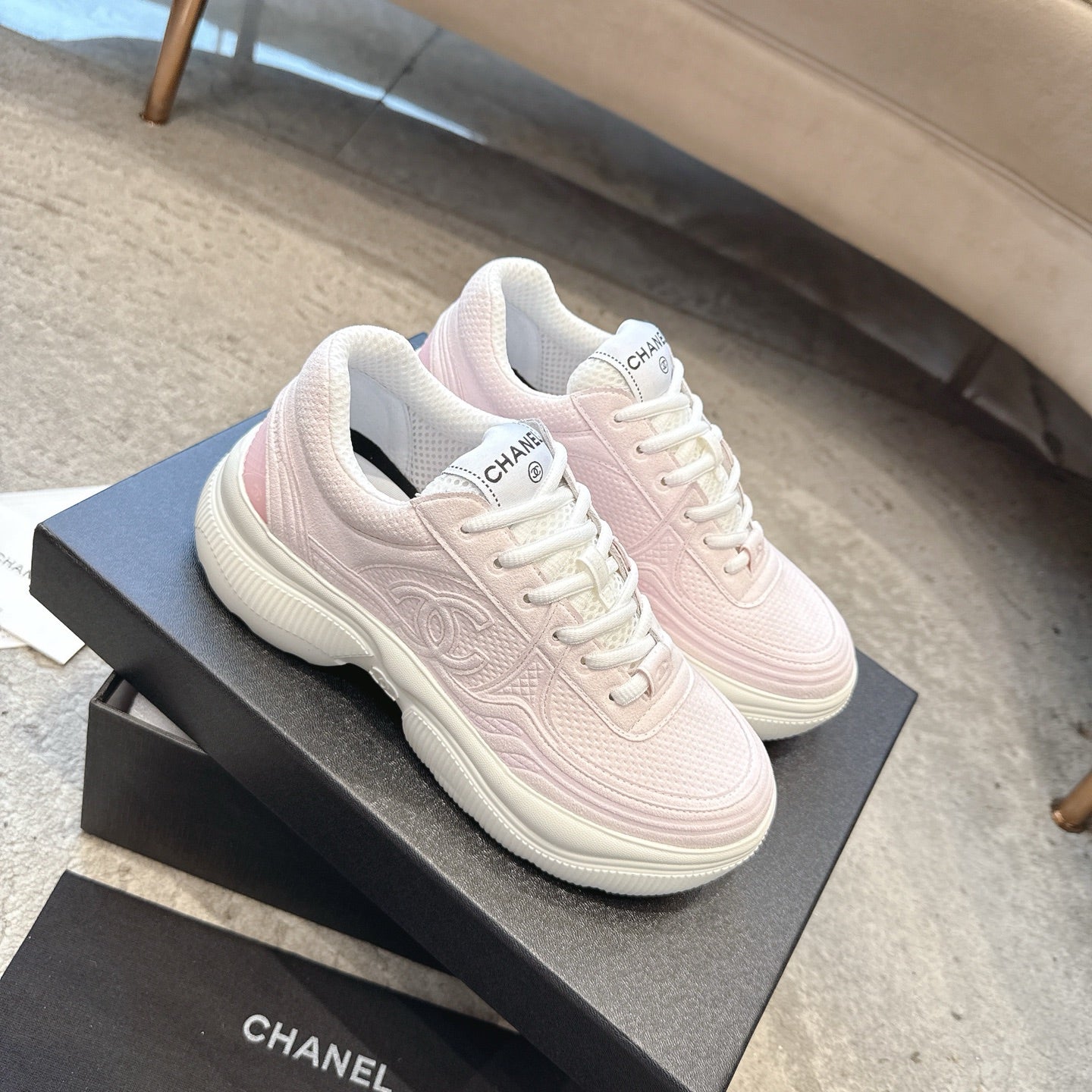 CC 26s Casual Sneakers Light Pink Fabric 647452
