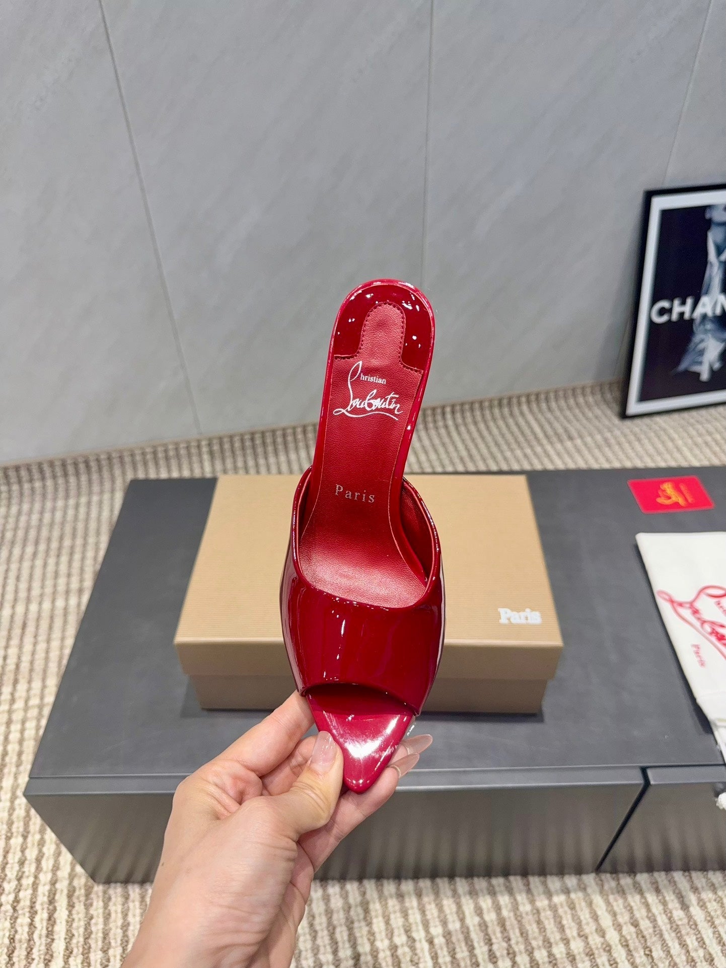 CL Miss Z 100 Mule Dark Red Patent Leather 539721