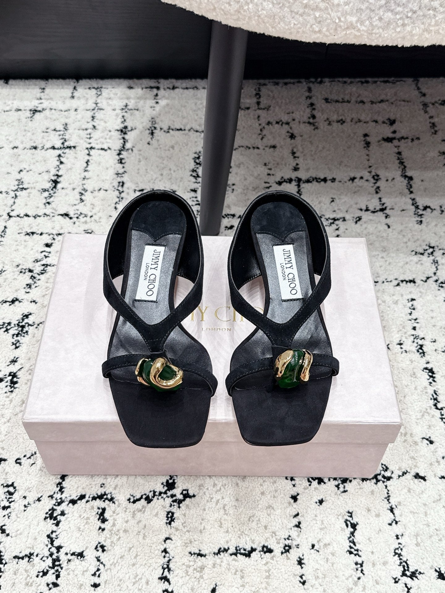 JC Emeri 35mm Sandals Black Suede 880816