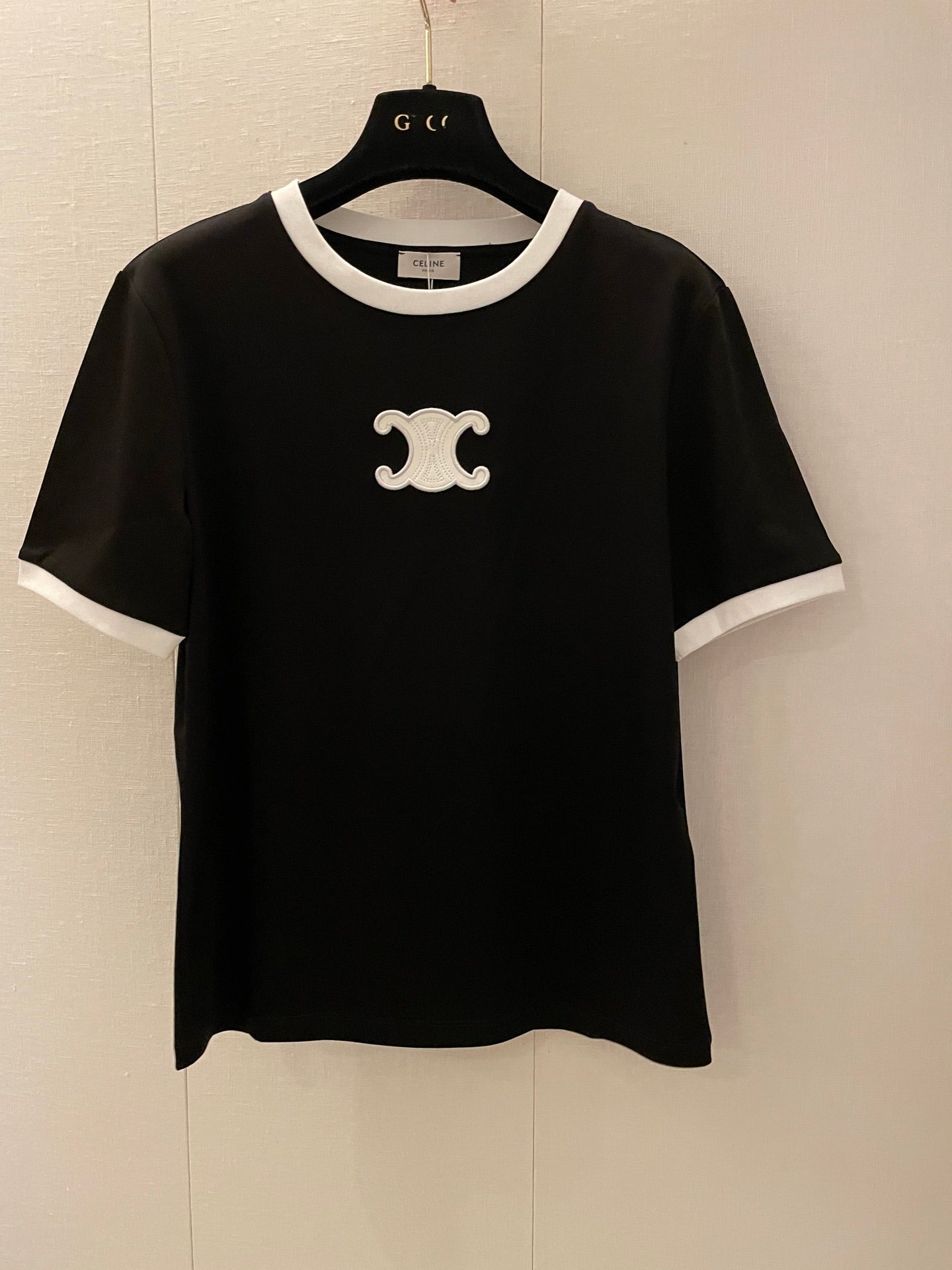 Celine Arc de Triomphe T-shirt Black White Cotton