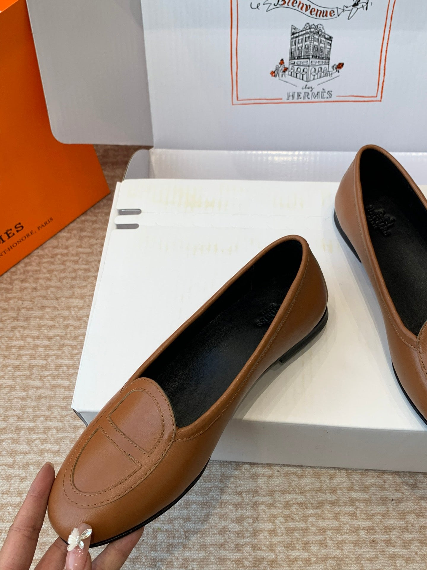 HM Julia Loafer In Brown Lambskin 997931