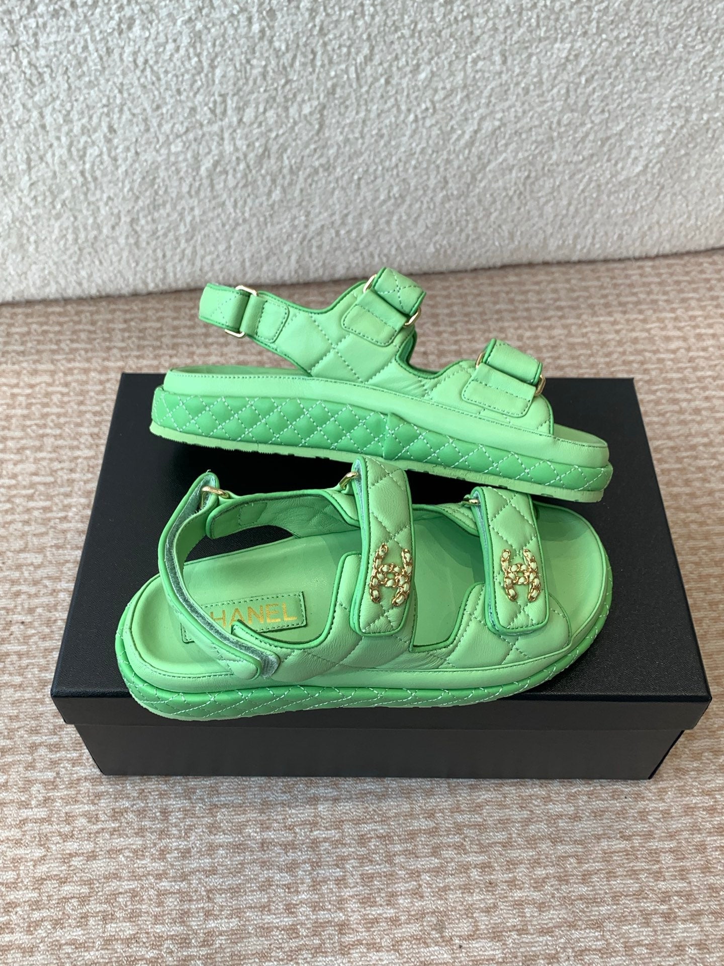 DAD SANDAL IN TEAL GREEN CALFSKIN