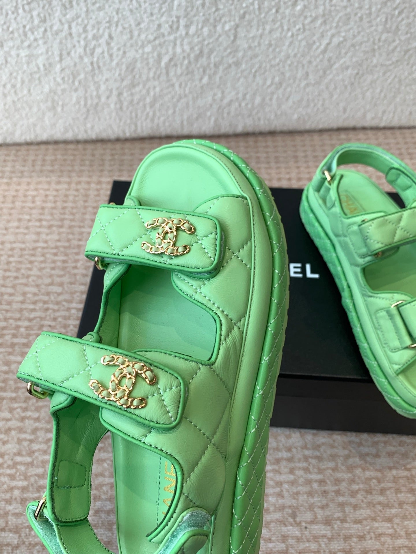 DAD SANDAL IN TEAL GREEN CALFSKIN