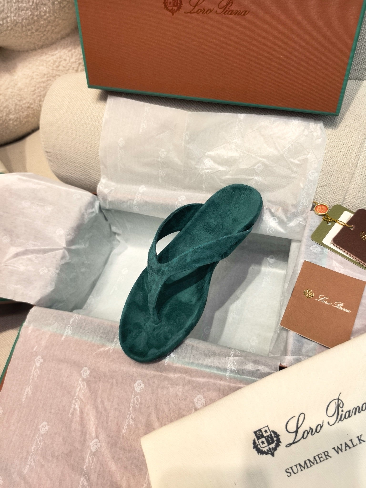 LP Ida Thong Sandal Teal Green Suede 798916
