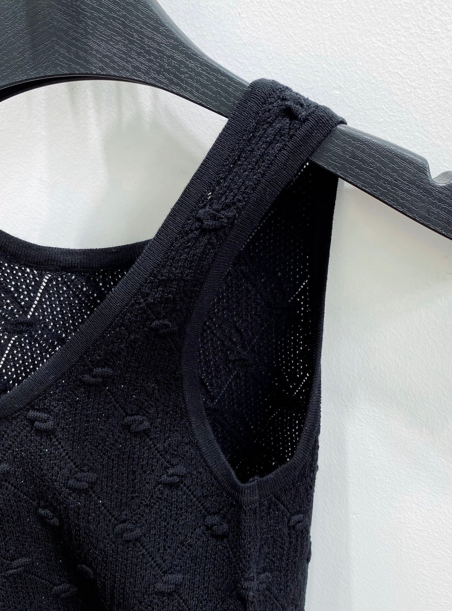 CC 26s Knit Tank Top Black Cotton Viscose 423128