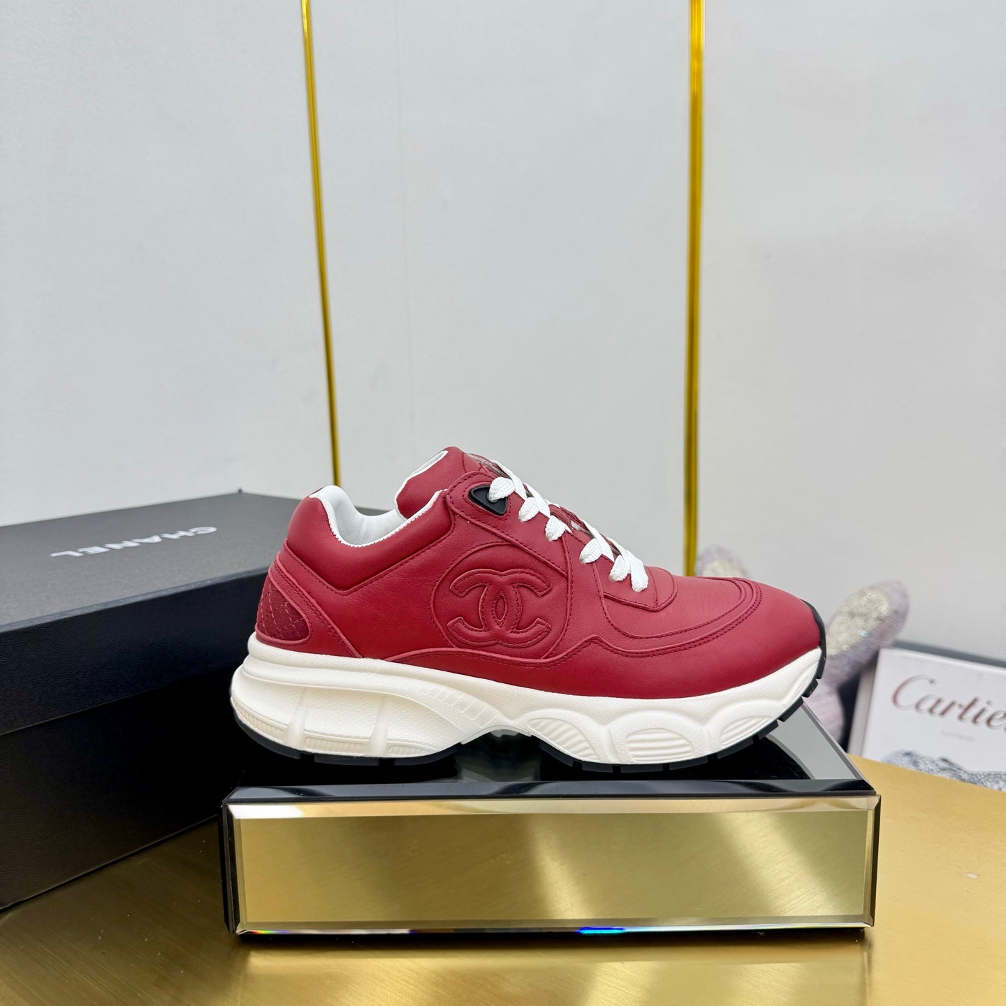 CC 26s Chunky Sneakers Red Calfskin 927324