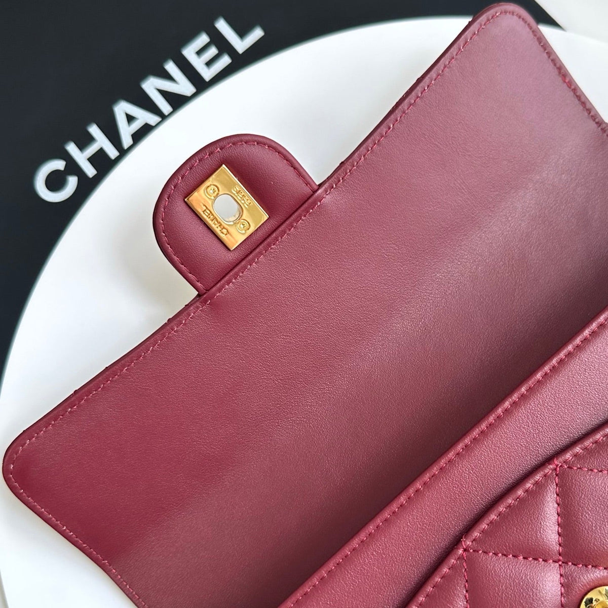 Chanel 2026 Pouch With Leather Strap 25cm Calfskin Suede