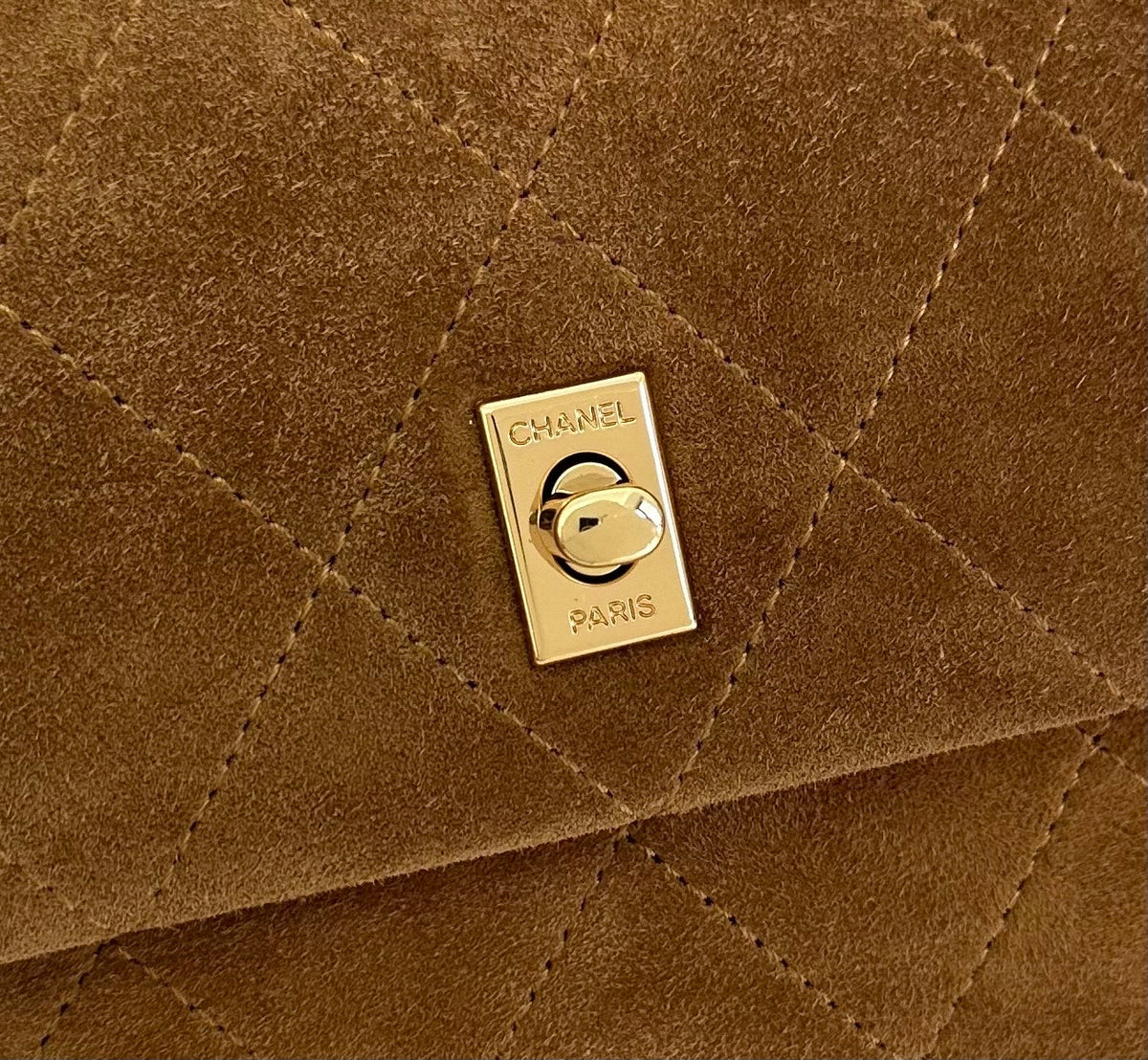Chanel 2026 Pouch With Chain Strap 22cm Brown Suede