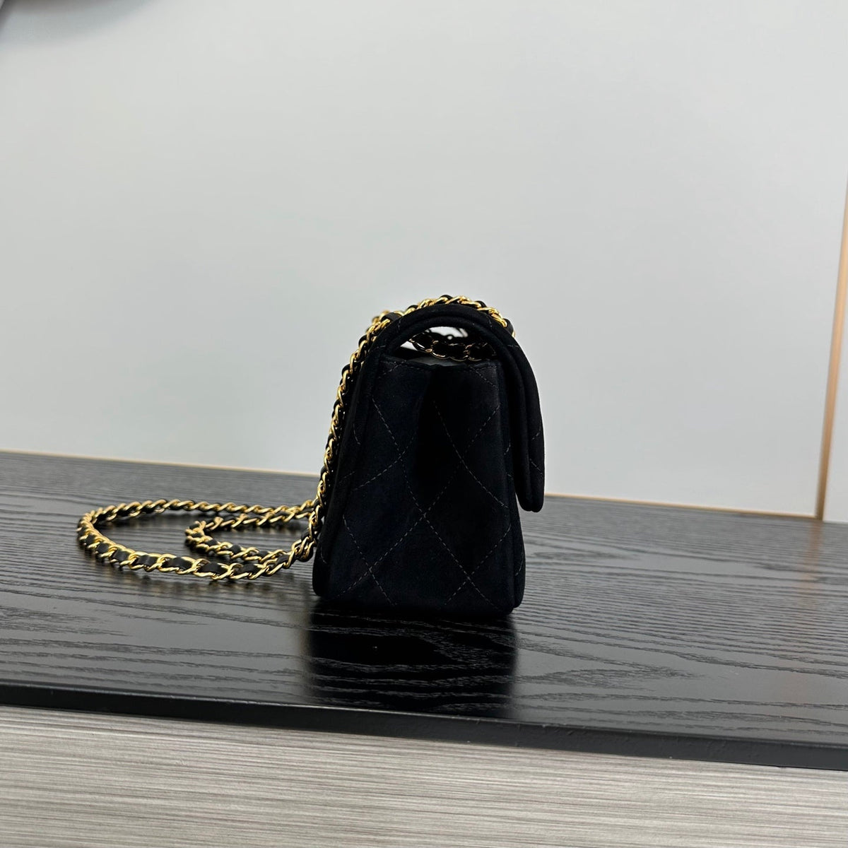 Chanel 2026 Pouch With Chain Strap 22cm Black Suede