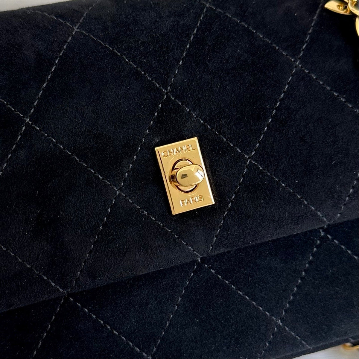 Chanel 2026 Pouch With Chain Strap 22cm Black Suede