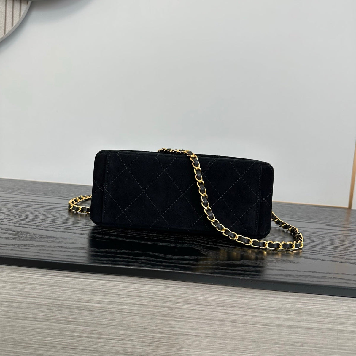 Chanel 2026 Pouch With Chain Strap 22cm Black Suede
