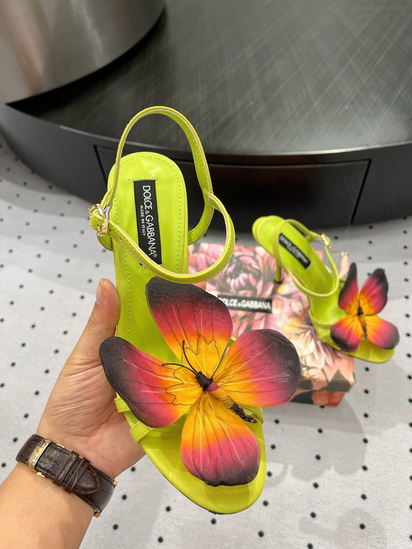 DC 24 Butterfly High Heel Neon Cowhide & Sheepskin 295967