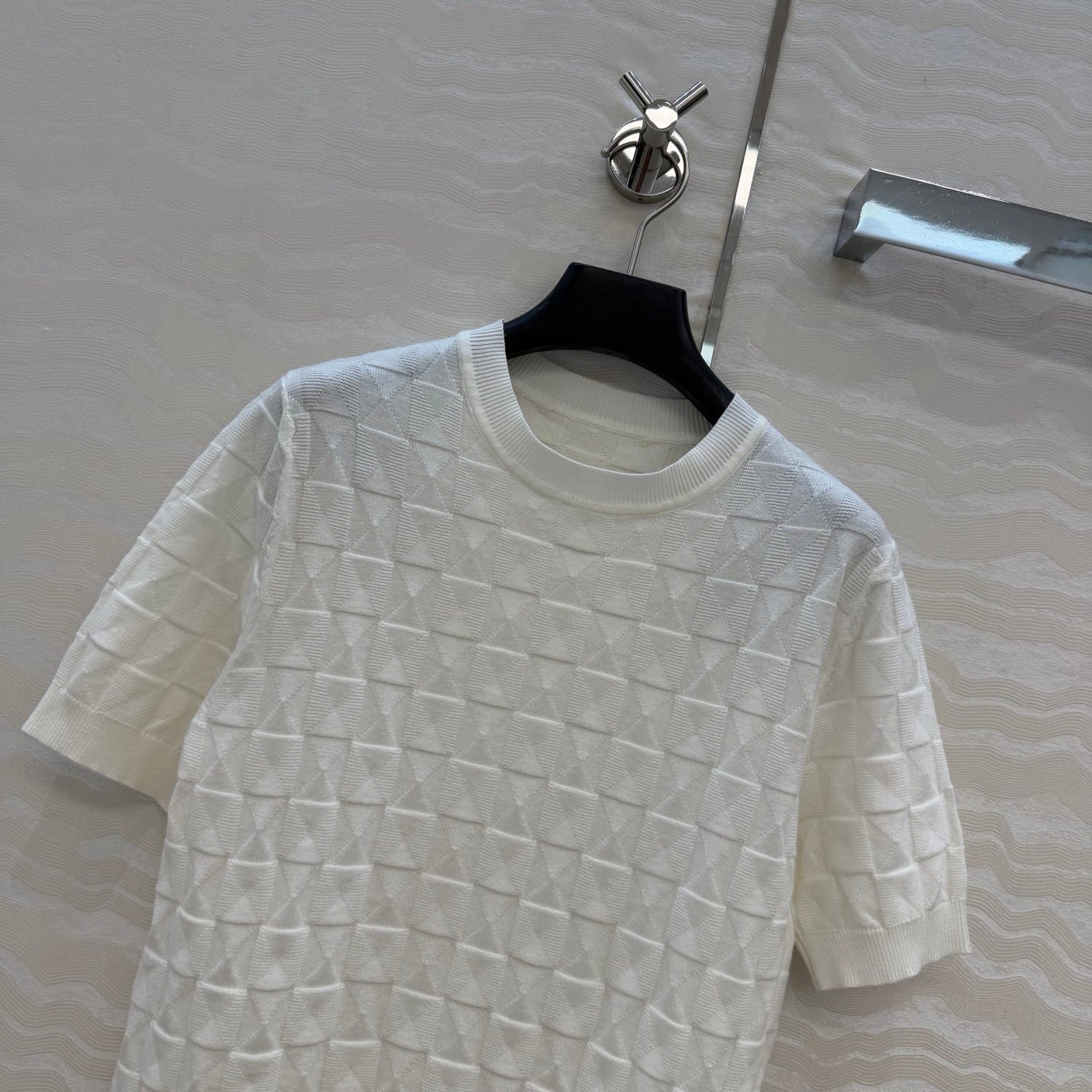 HM "Medor" Short-Sleeve Cardigan White Wool