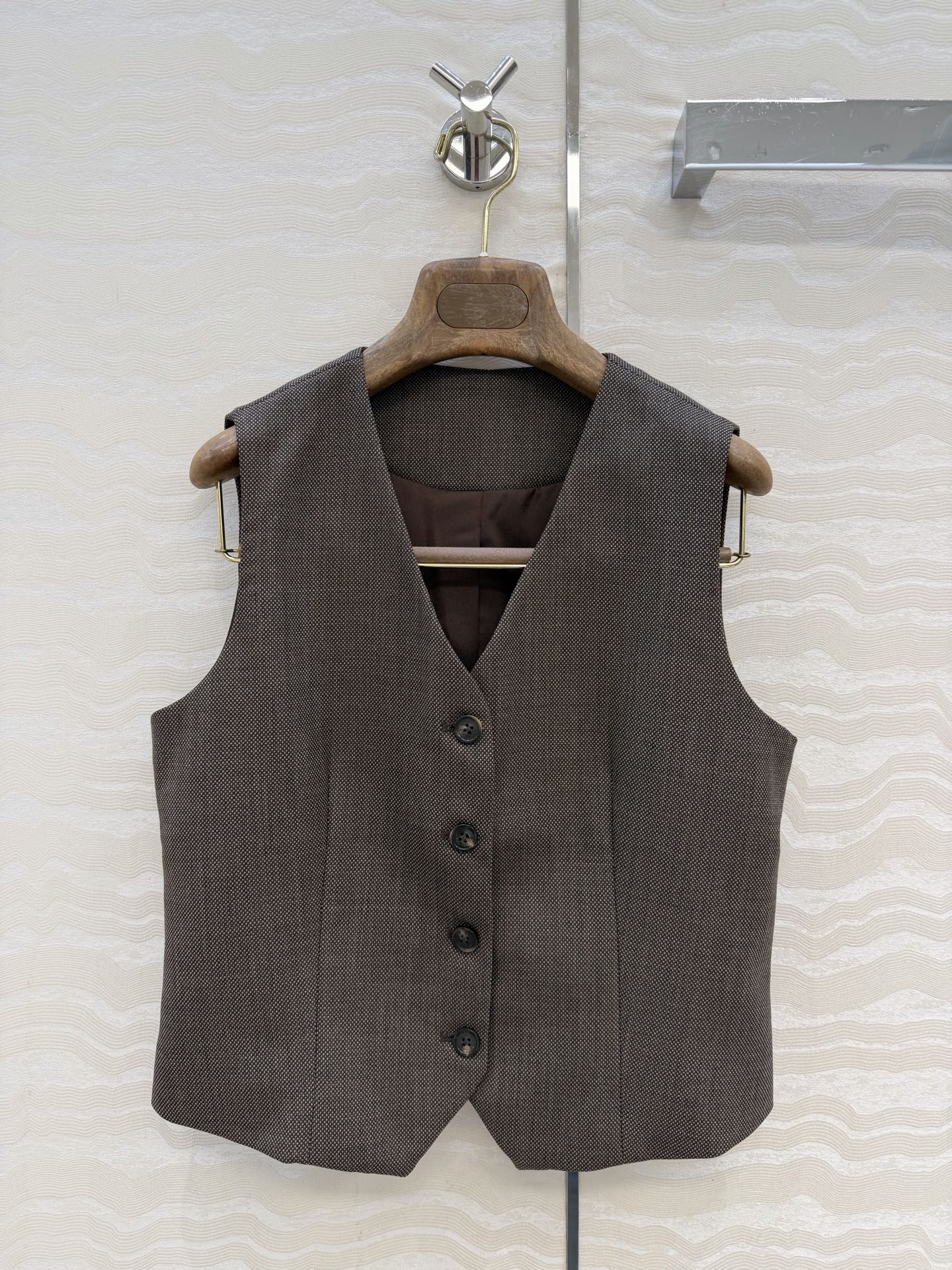 LP 2026 Vest Taupe Acetate Wool 373529
