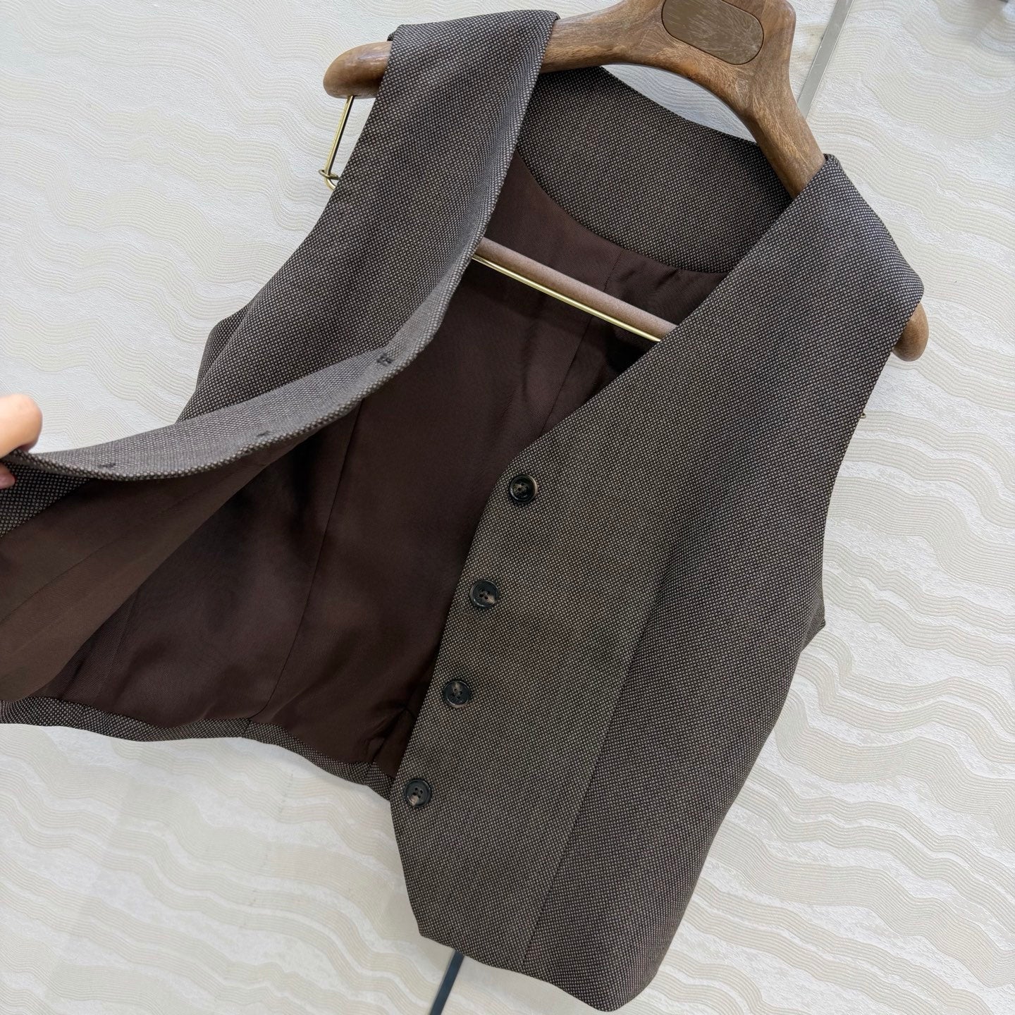 LP 2026 Vest Taupe Acetate Wool 373529