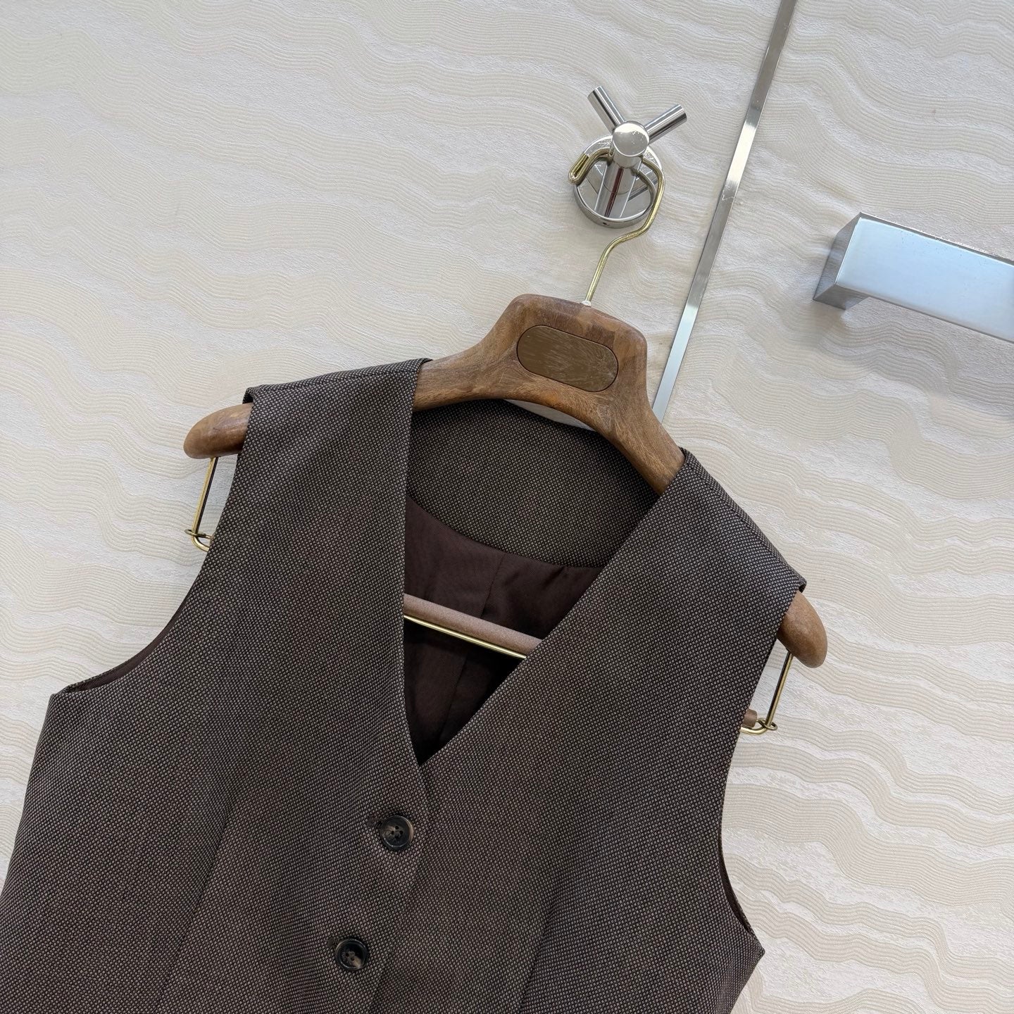 LP 2026 Vest Taupe Acetate Wool 373529