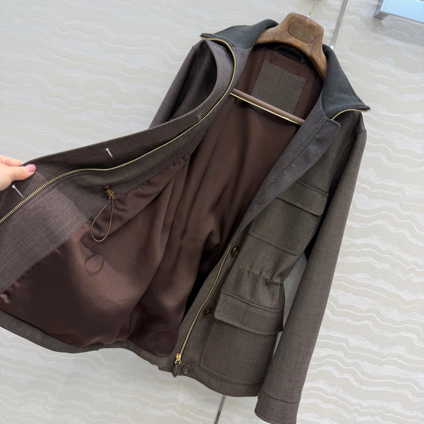 LP 2026 Jacket Taupe Acetate Wool 373538