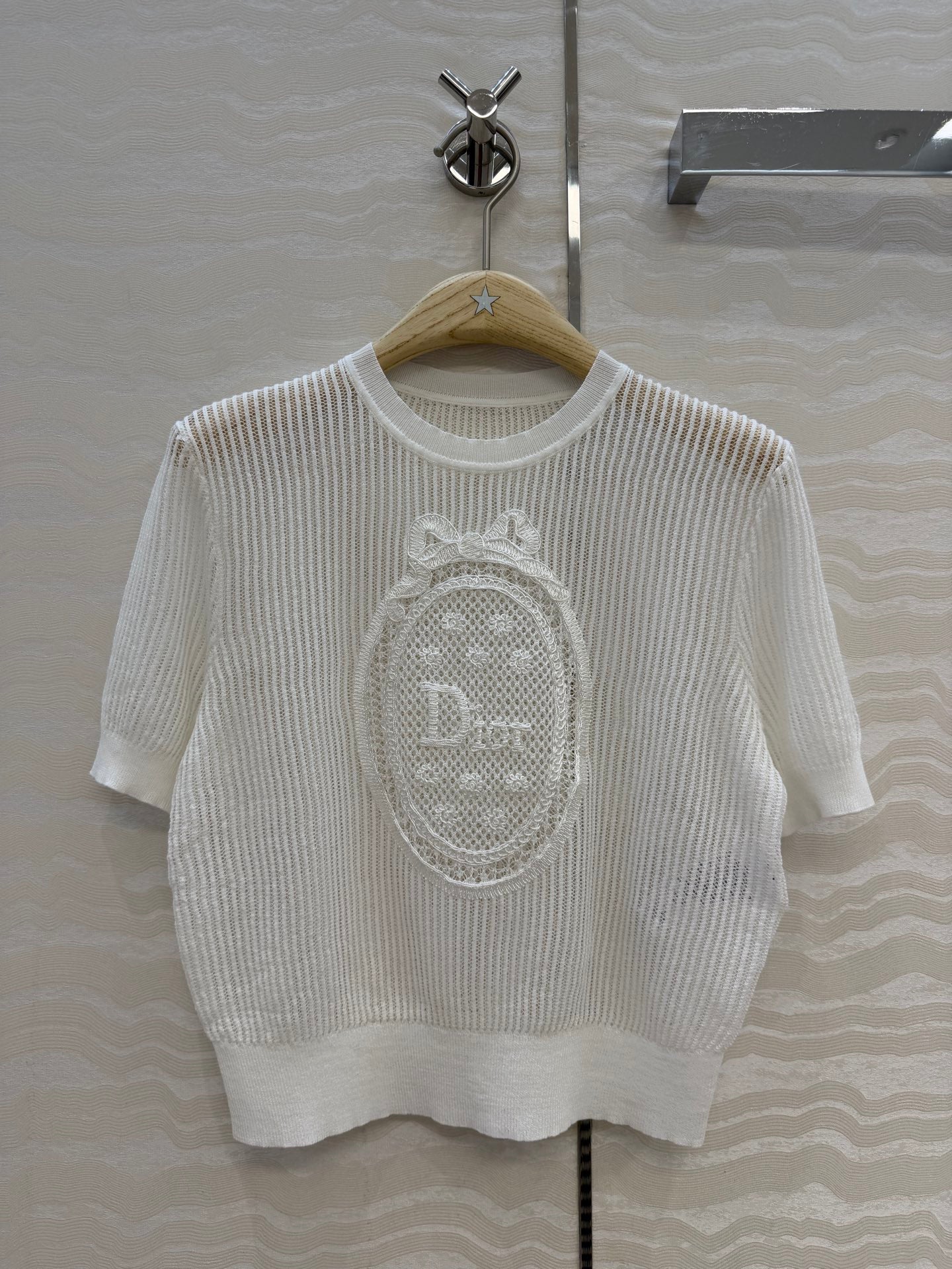 CD Short-Sleeved Top White Cotton 373501