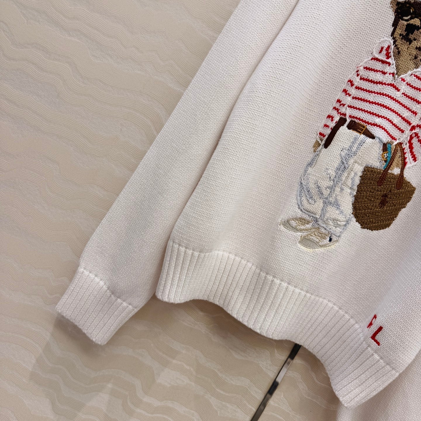 Ralph Lauren Polo Bear Jumper White Cotton 413078