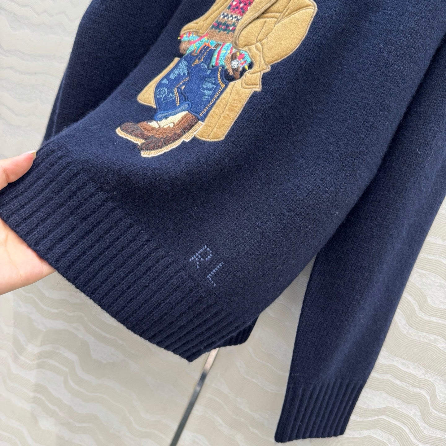 Ralph Lauren Polo Bear Jumper Navy Blue Wool 419761