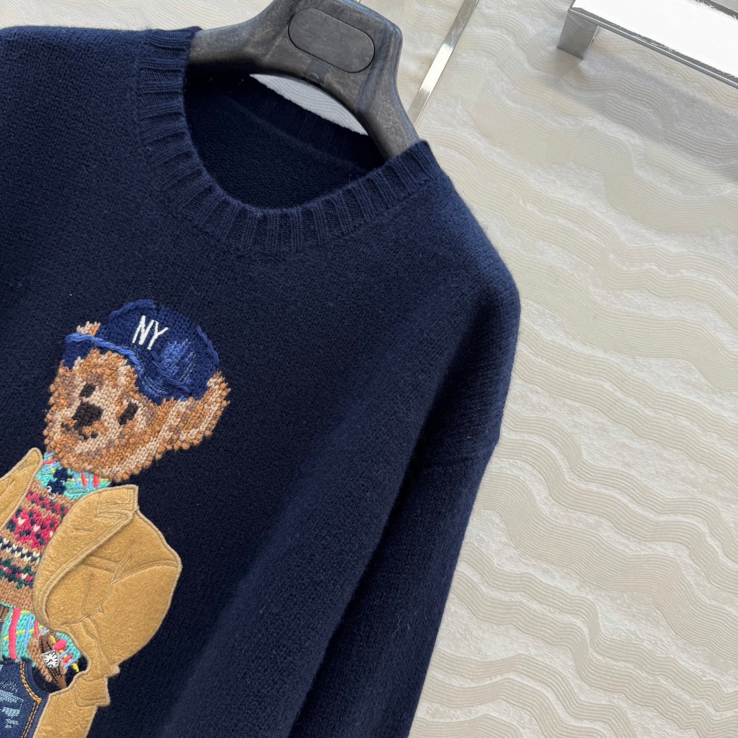 Ralph Lauren Polo Bear Jumper Navy Blue Wool 419761