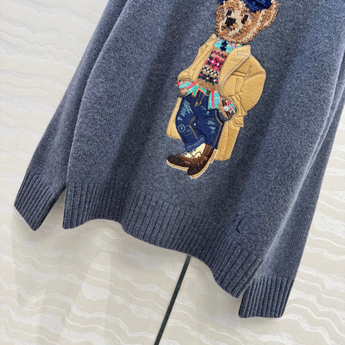 Ralph Lauren Polo Bear Jumper Grey Wool 419763