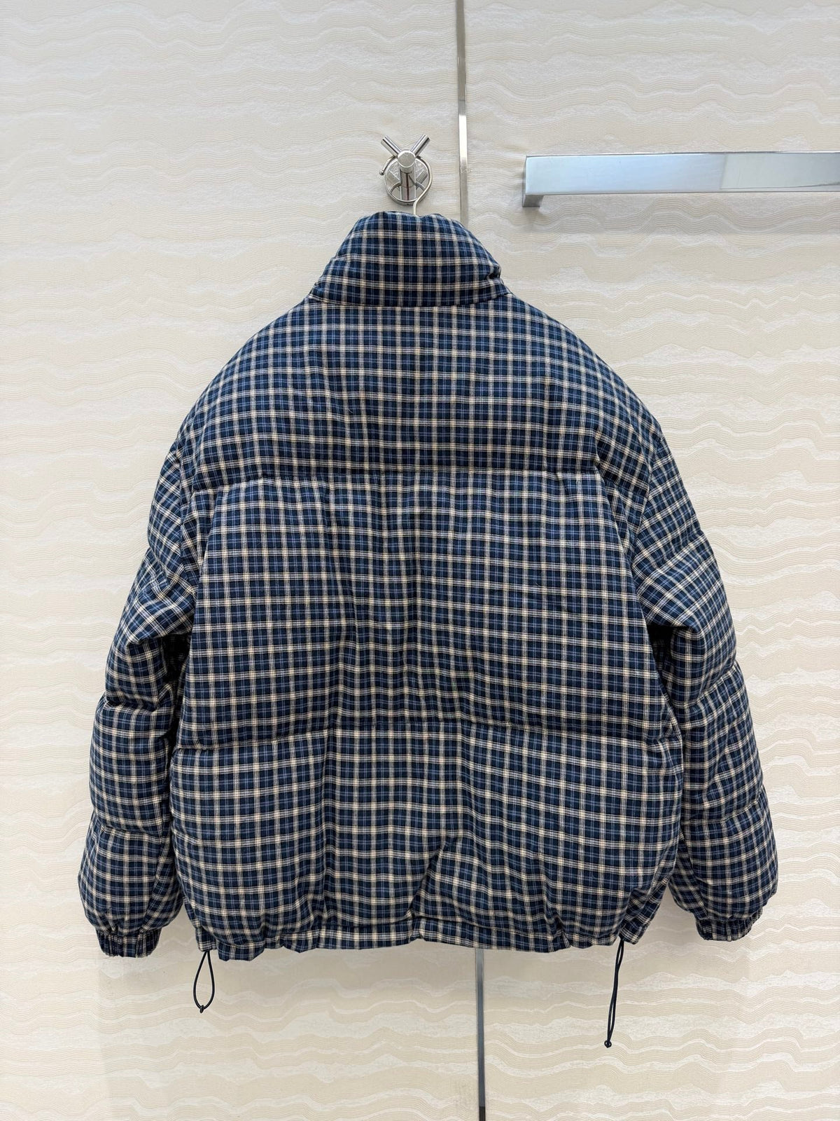 Miu 26s Down Jacket Blue Check Cotton Flannel 438929