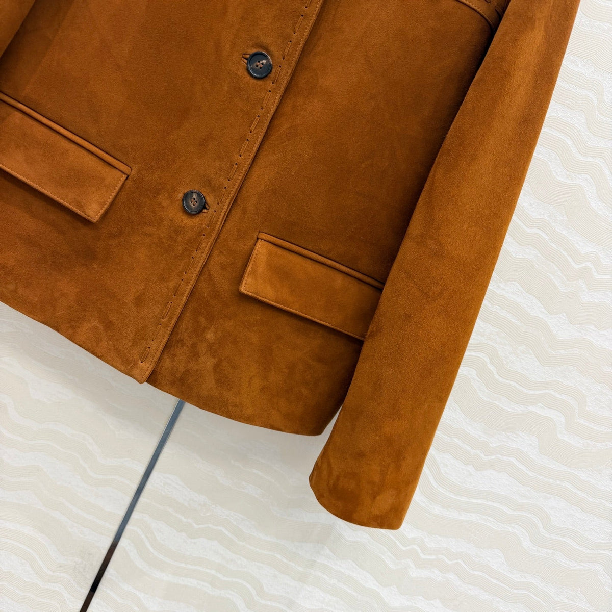 Miumiu 26S Suede Leather Jacket Brown 440900