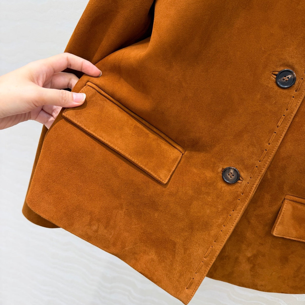 Miumiu 26S Suede Leather Jacket Brown 440900