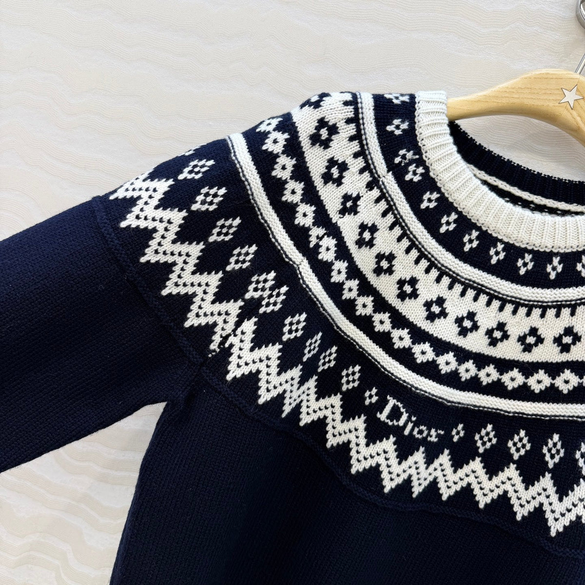 Dior 2026 Sweater Navy Blue Wool Cashmere Knit 435701