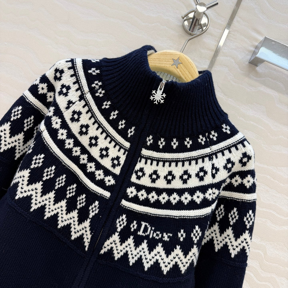 Dior 2026 Cardigan Navy Blue Wool Cashmere Knit 435693