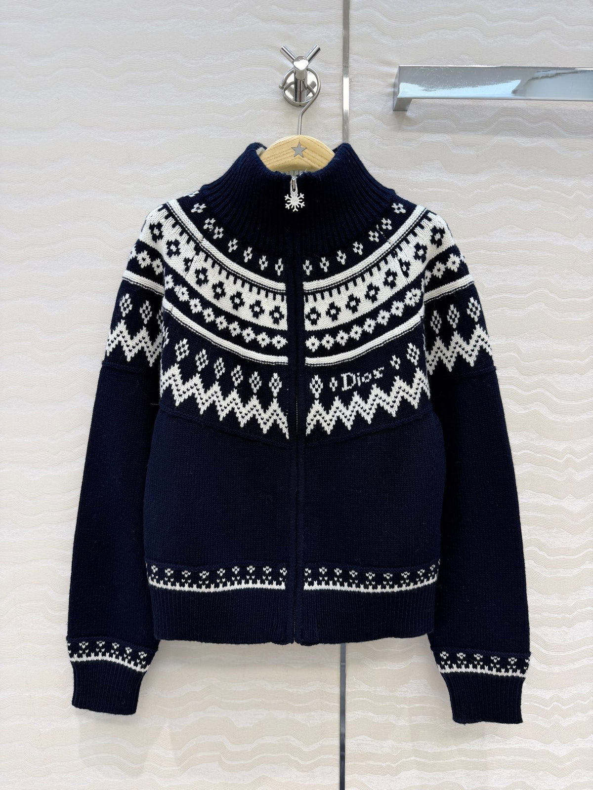 Dior 2026 Cardigan Navy Blue Wool Cashmere Knit 435693