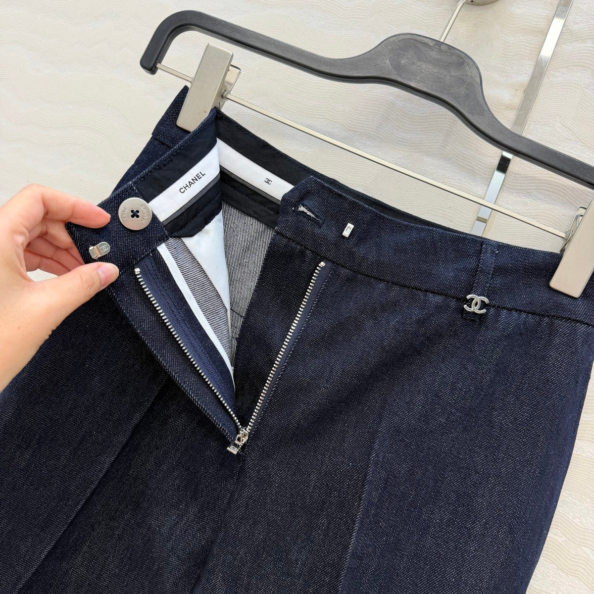 Chanel 2026 Pants Dark Blue Denim Cotton 435686