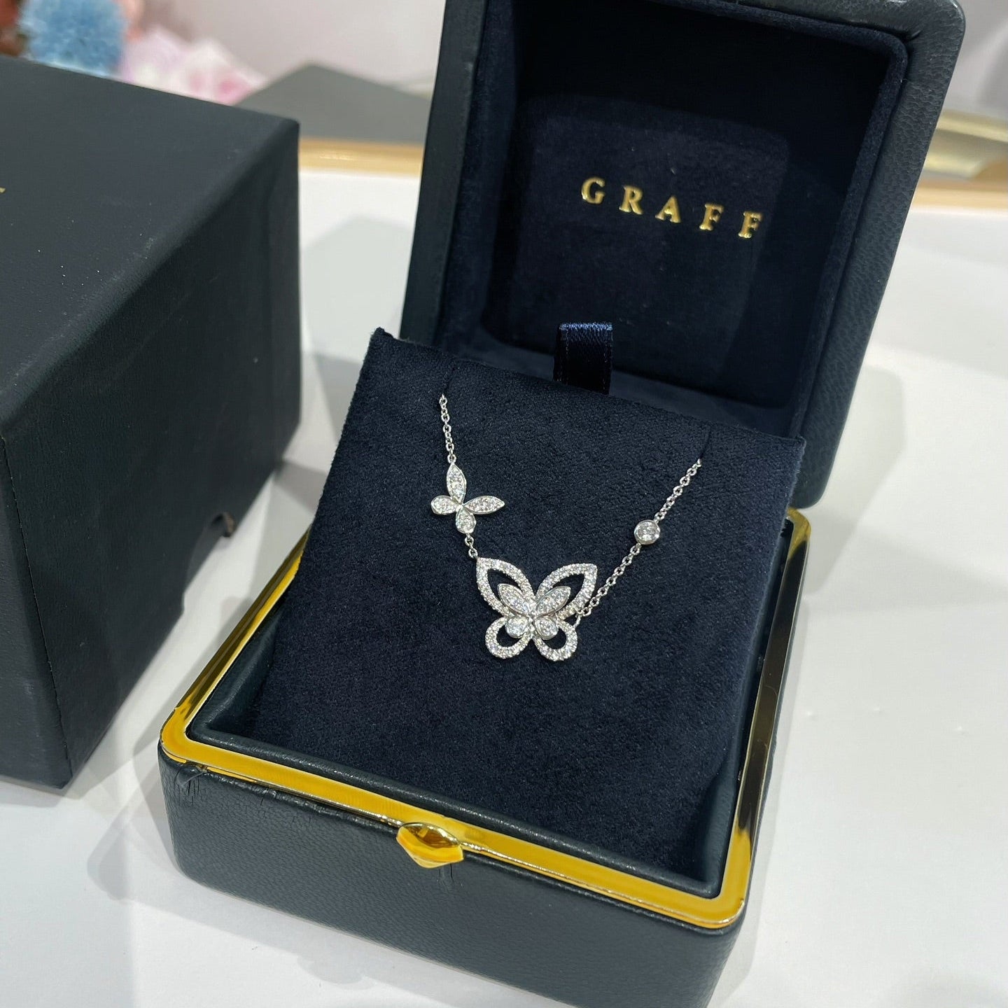 Graff Butterfly Silhouette Necklace Sliver