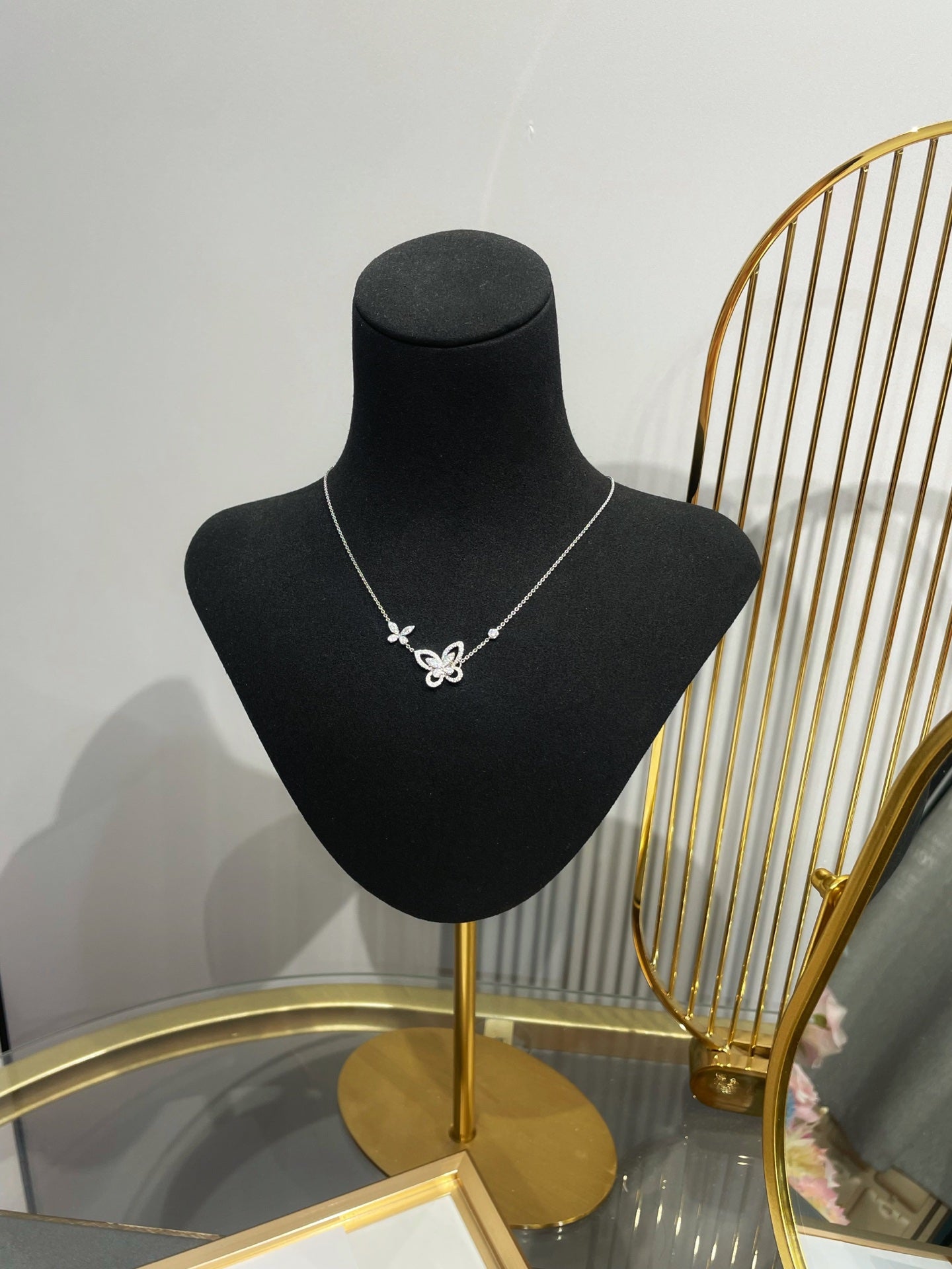 Graff Butterfly Silhouette Necklace Sliver